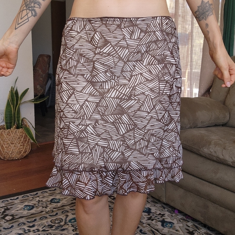 Vintage Geometrical Print Mini Skirt Size Medium